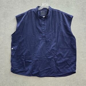Figs Women Scrub Top 2XL Blue Rafaela Oversized Cap Sleeve